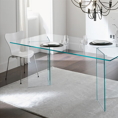 full glass table